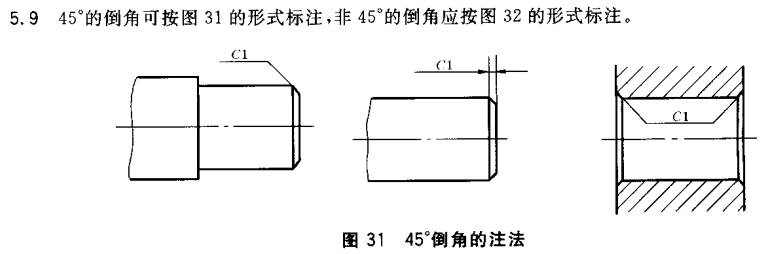 45度倒角標註