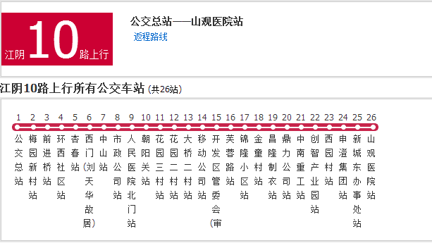 無錫公交江陰10路