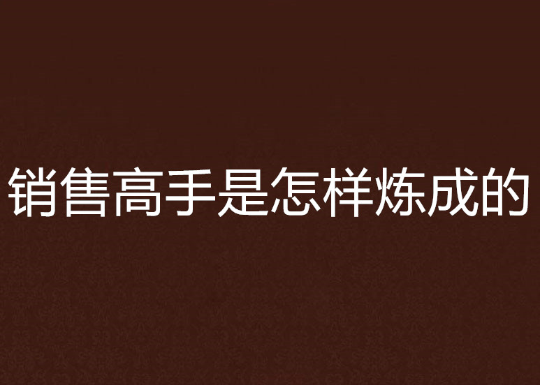 銷售高手是怎樣煉成的