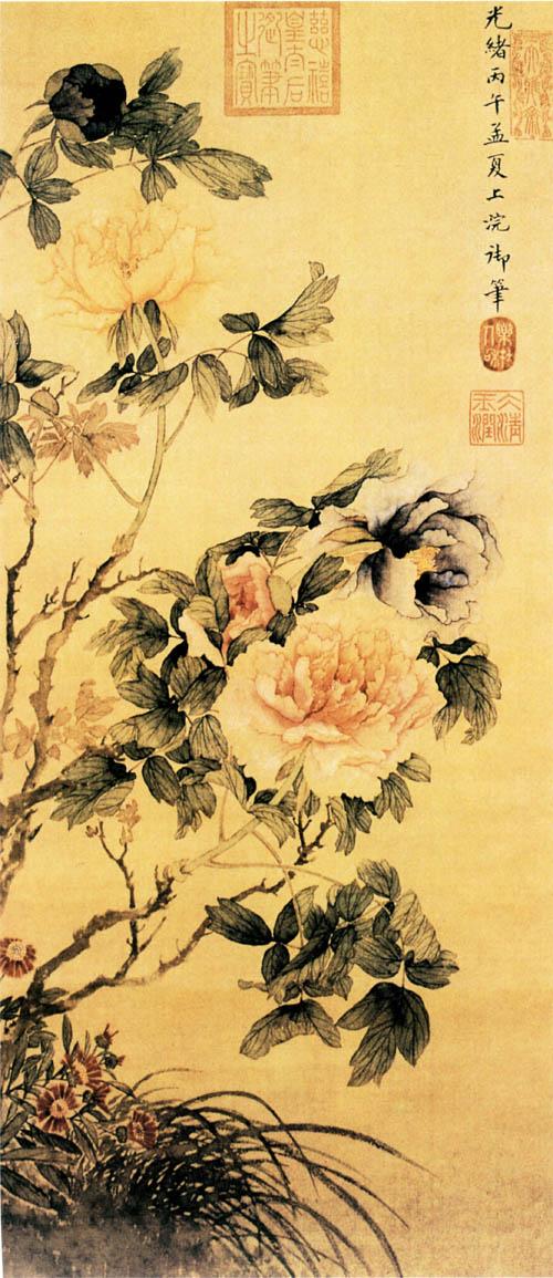 清慈禧花卉圖