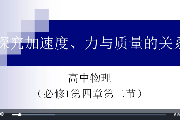 探究加速度、力與質量的關係