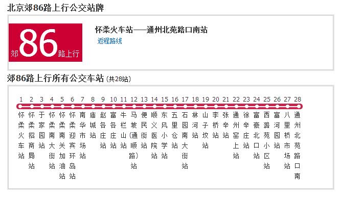 北京公交郊86路