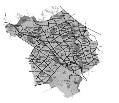 圖2 方格形道路系統