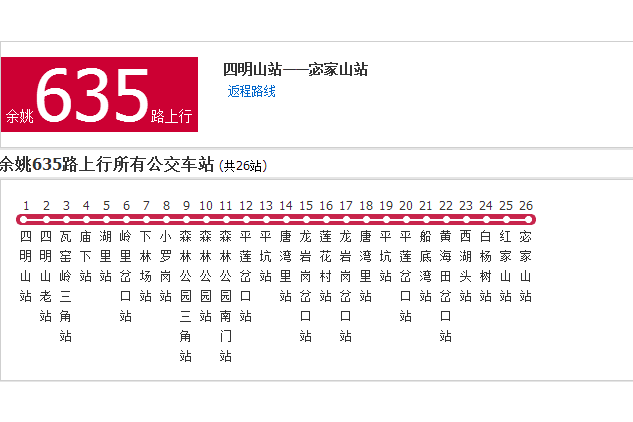 寧波公交餘姚635路