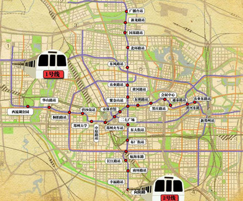 鄭州軌道交通線路圖