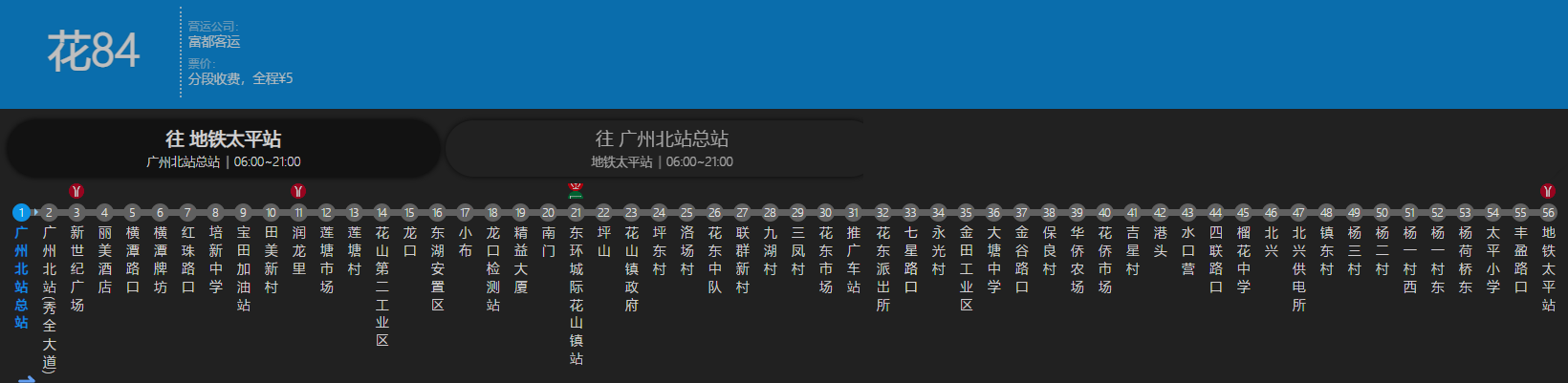 廣州公交花84路