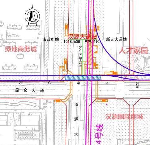 漢源大道站位置及結構