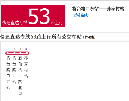北京公交快速直達專線53路
