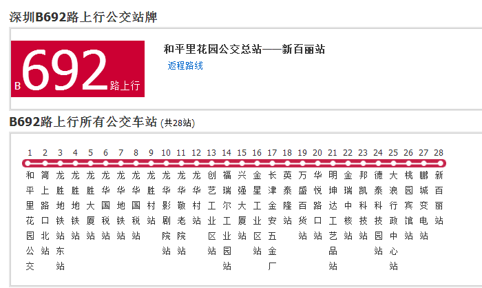 深圳公交B692路