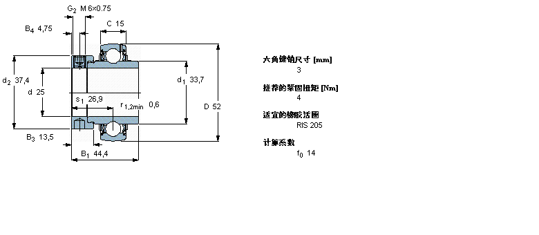 SKF YEL205-2F軸承