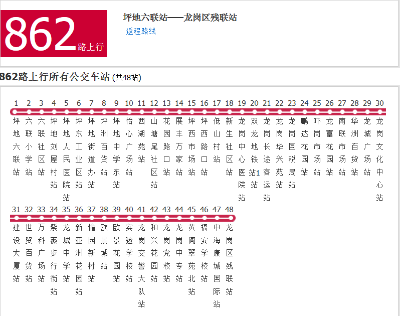 深圳公交862路