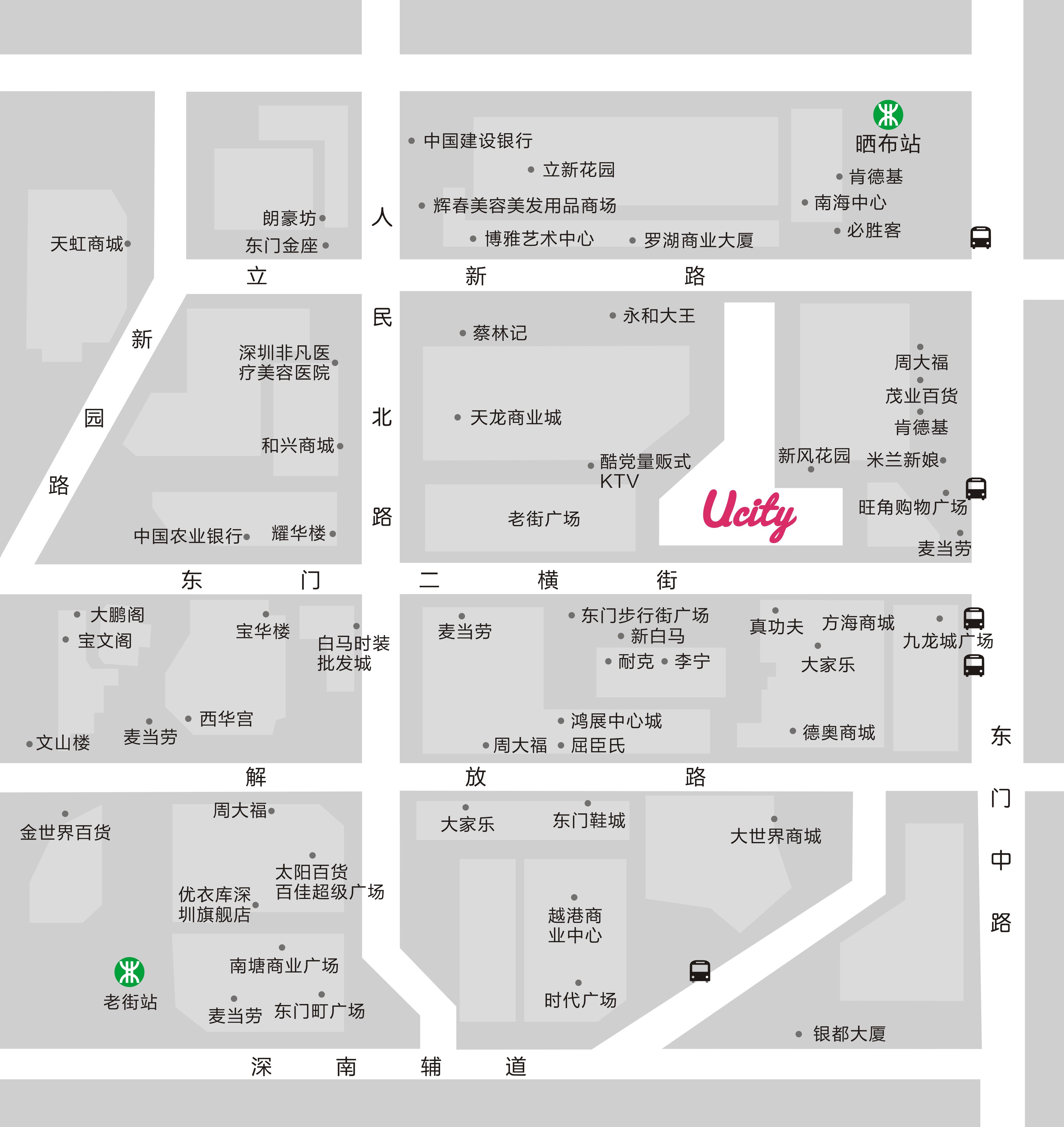 Ucity交通路線平面圖