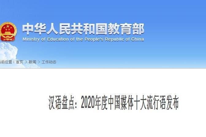 2020年度中國媒體十大流行語
