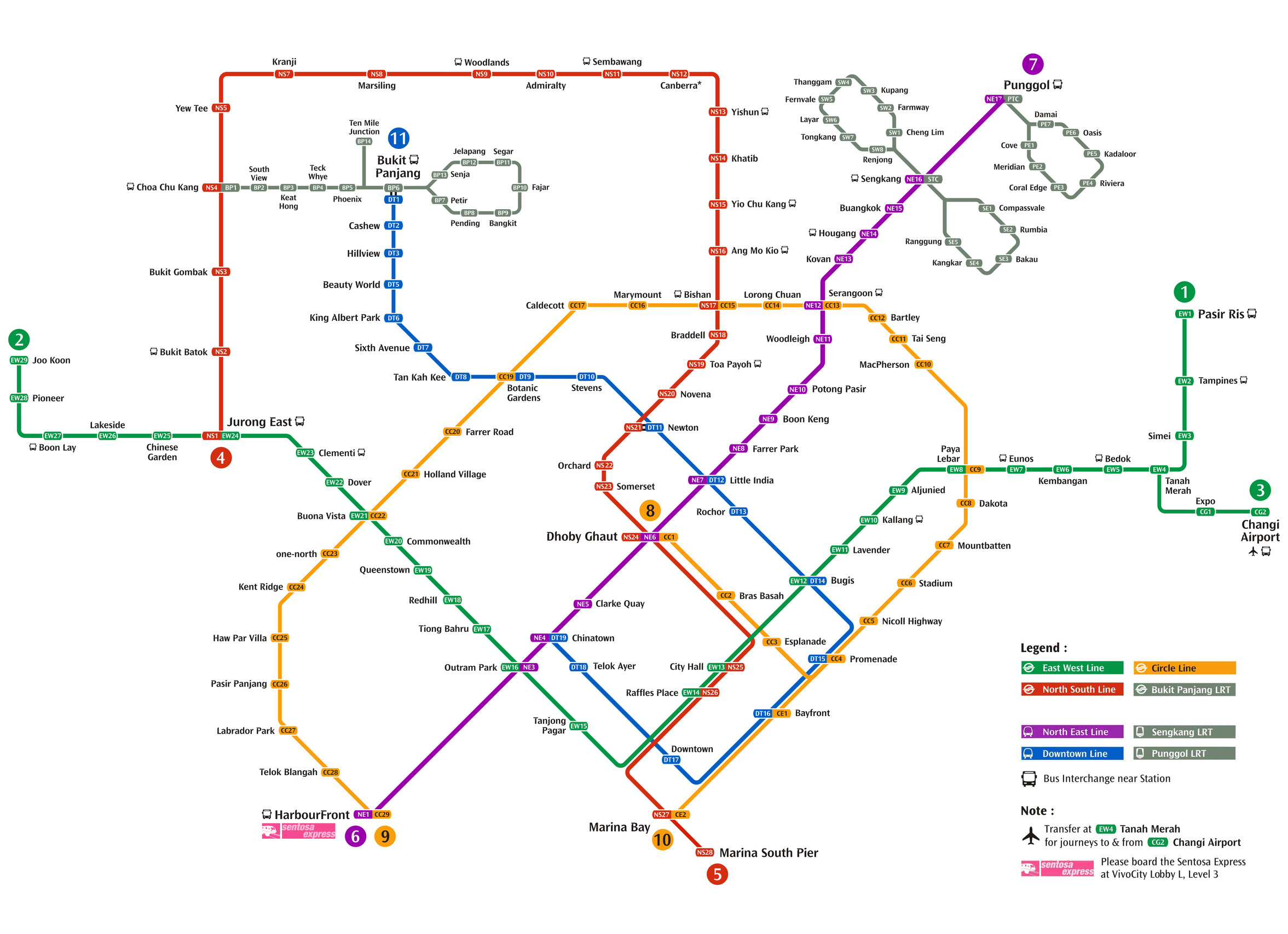 新加坡捷運及輕軌路線圖