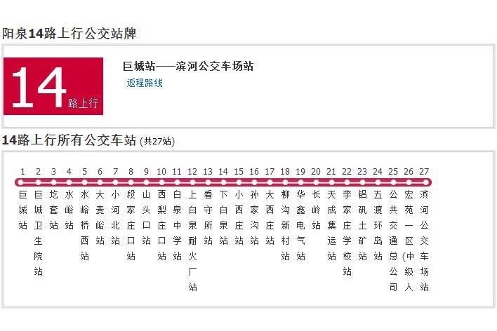 陽泉公交14路