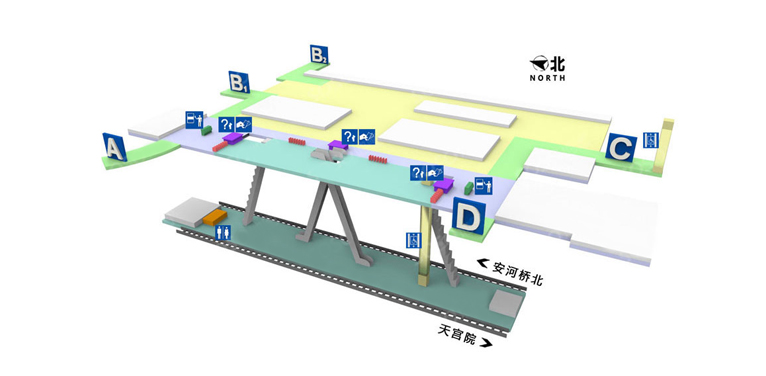 高米店南站站內立體圖