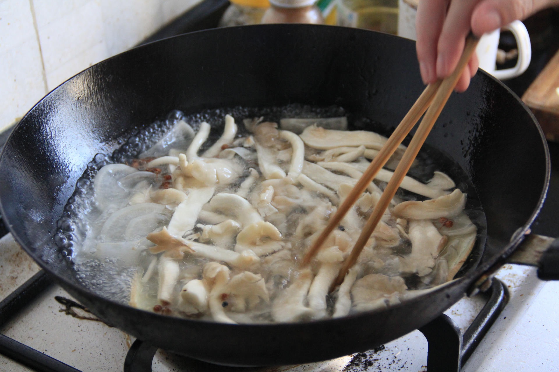 酸蘿蔔蘑菇肉片湯