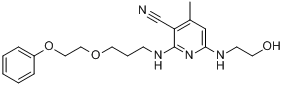 6-[（2-羥乙基）氨基]-4-甲基-2-[[3-（2-苯甲基乙氧基）丙基]氨基]-3-吡啶腈