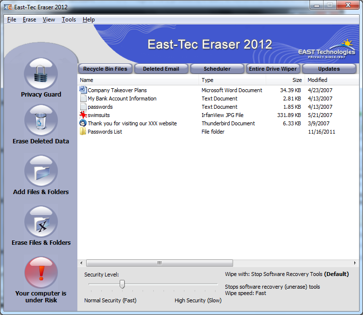 East-Tec Eraser 2012