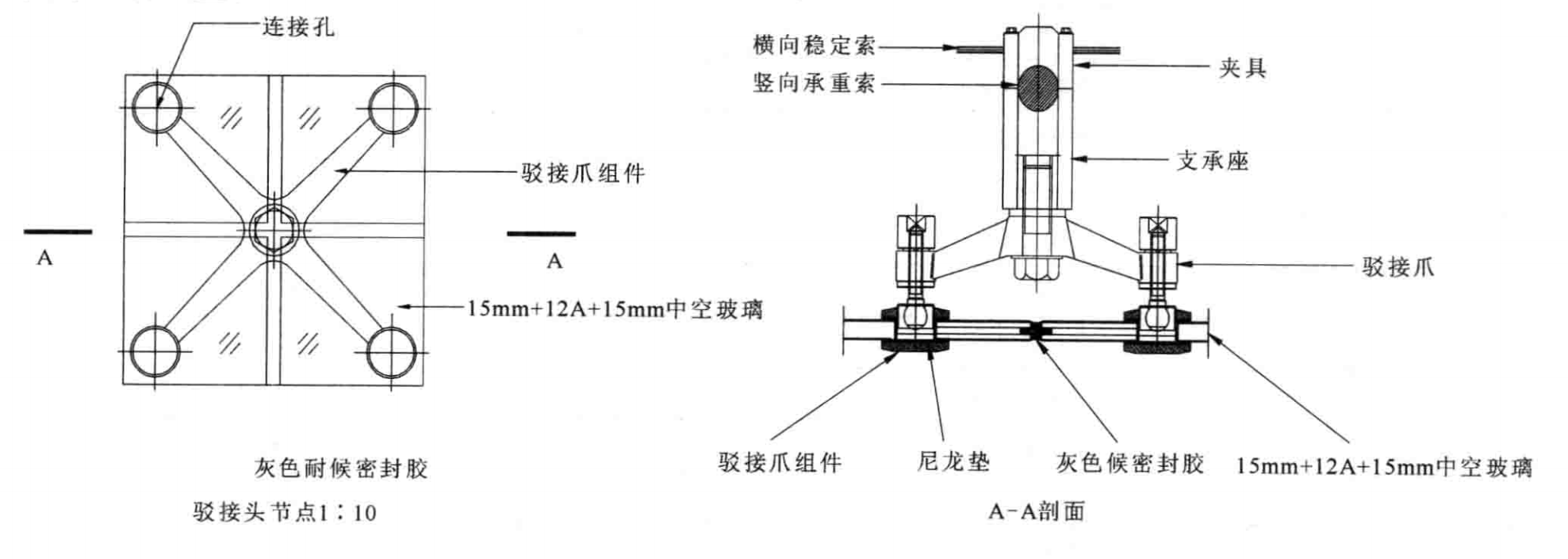 拉索式點支承玻璃幕牆施工工法