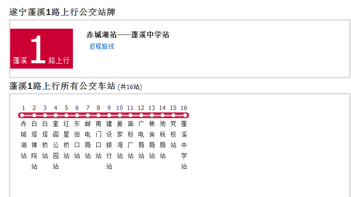 蓬溪公交1路