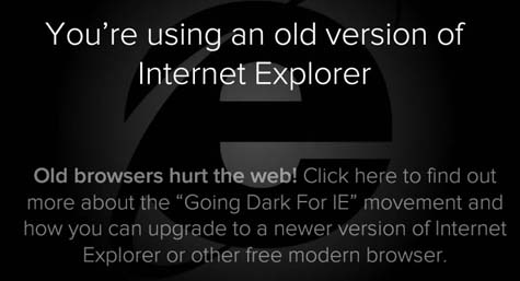 Go Dark For IE