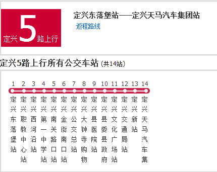 保定公交定興5路