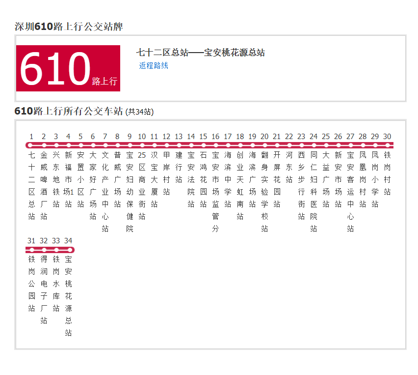 深圳公交610路