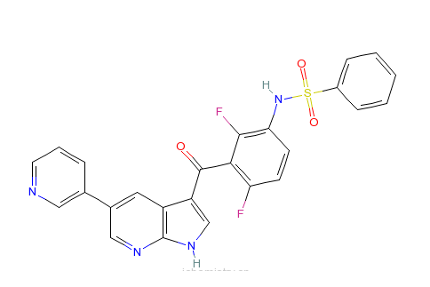 N-[2,4-二氟-3-[[5-（3-吡啶基）-1H-吡咯並[2,3-b]吡啶-3-基]甲醯基]苯基]苯磺醯胺