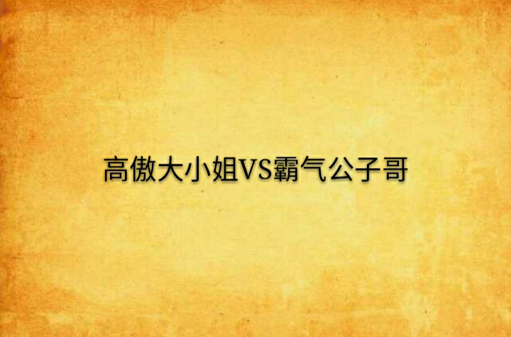 高傲大小姐VS霸氣公子哥