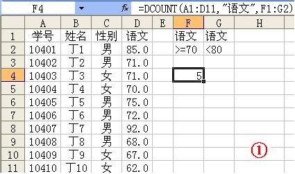 DCOUNT函式