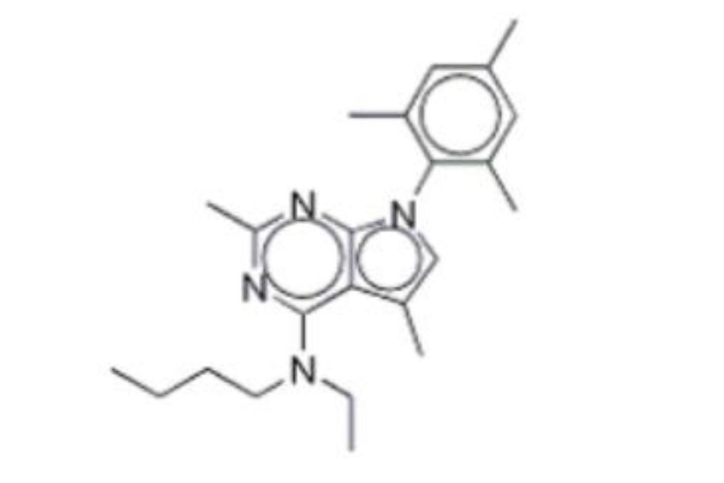 N-丁基-N-乙基-2,5-二甲基-7-（2,4,6-三甲基苯基）-7H-吡咯[2,3-D]嘧啶-4-胺鹽酸鹽