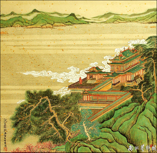 《漢宮春曉》 （中國畫68×68cm）胡博