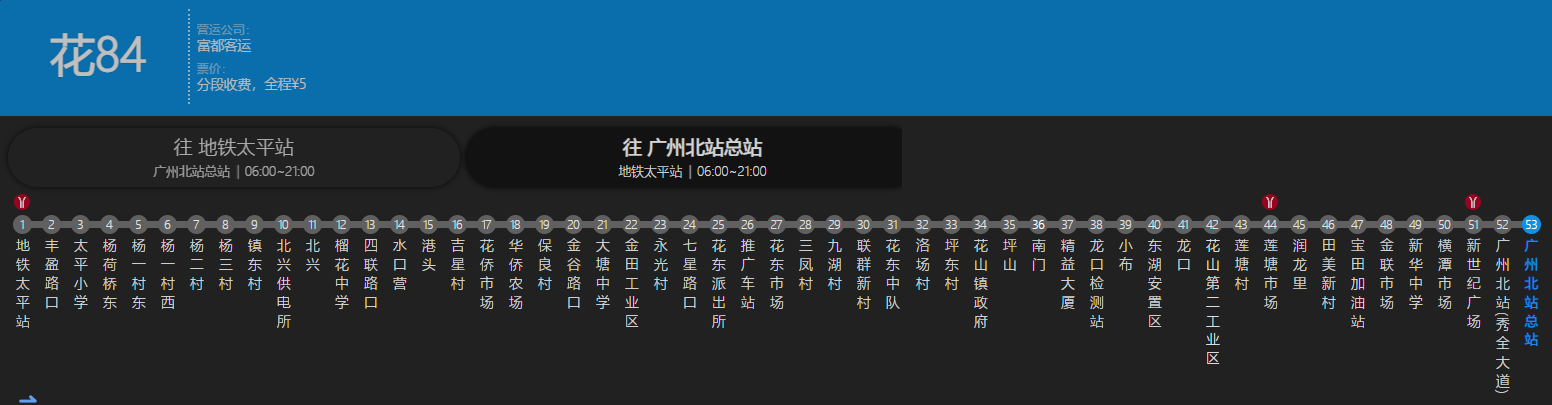 廣州公交花84路