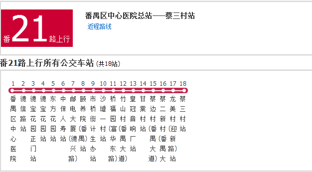 廣州公交番21路