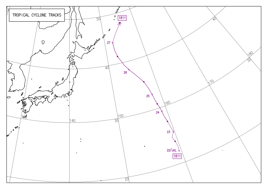 強熱帶風暴悟空 路徑圖（JMA）