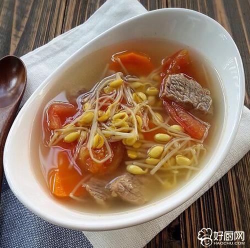 番茄豆芽牛肉湯