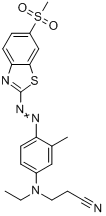 3-[乙基[3-甲基-4[[6-甲磺醯)-2-苯並噻唑基]偶氮]苯基]氨基]丙腈