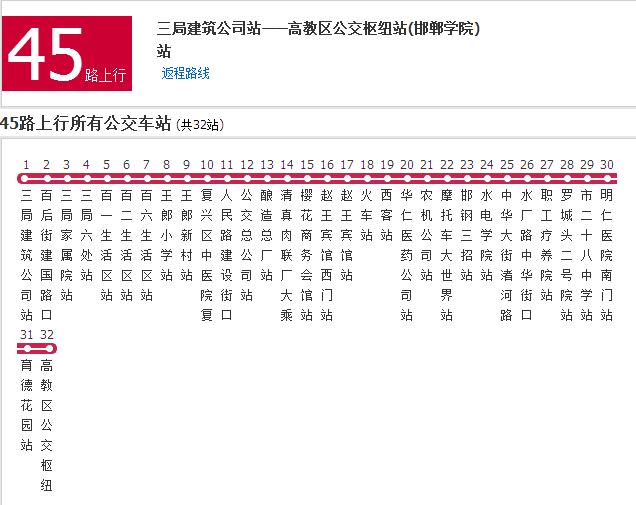 邯鄲公交45路