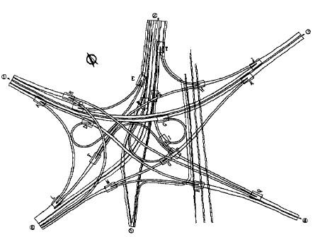 圖1  上海城市外環線莘莊立交工程平面示意圖