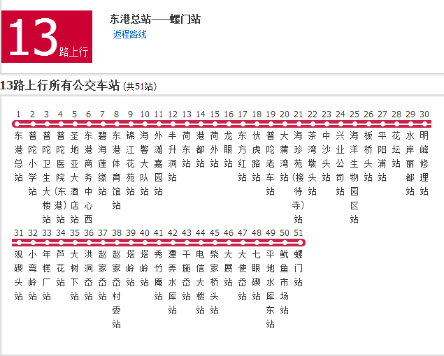 舟山公交13路