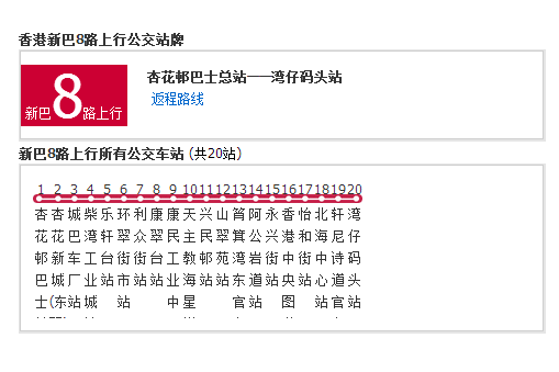 香港公交新巴8路