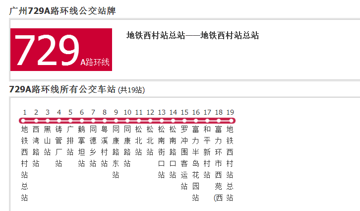 廣州公交729A路環線