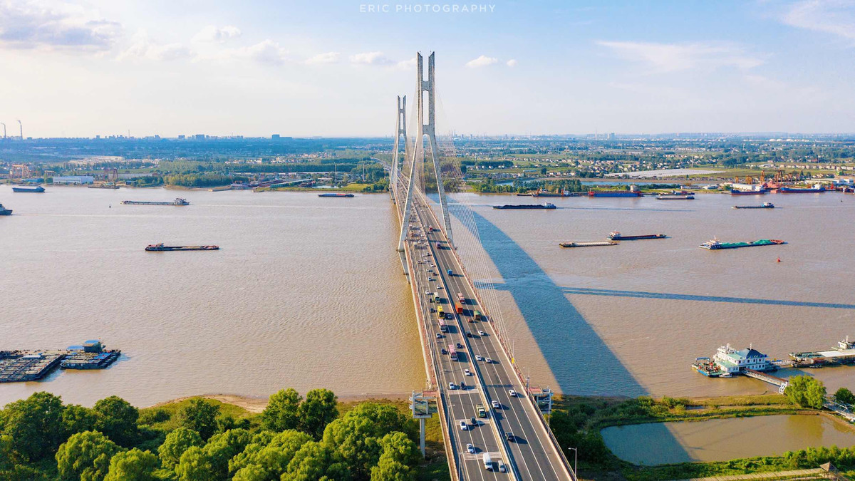 南京八卦洲長江大橋俯視圖