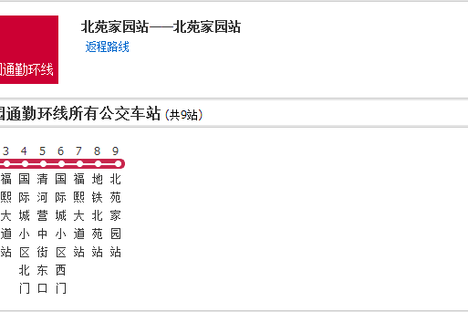 北京公交北苑家園通勤環線