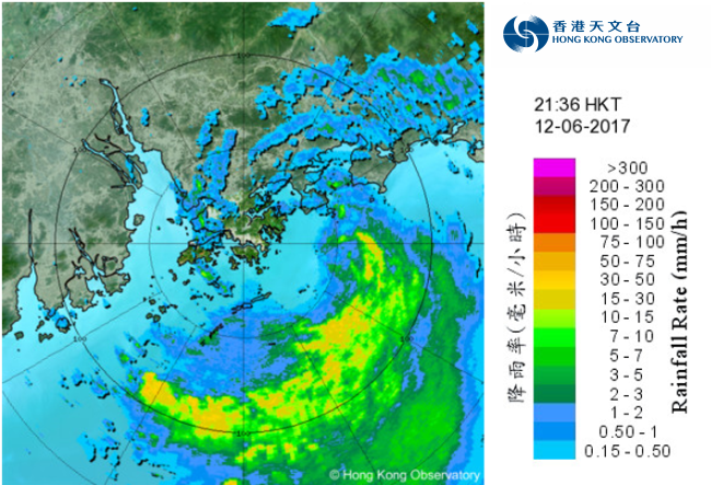 “苗柏”雷達回波圖