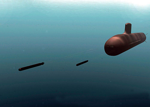 梭魚級攻擊核潛艇攻擊想像圖