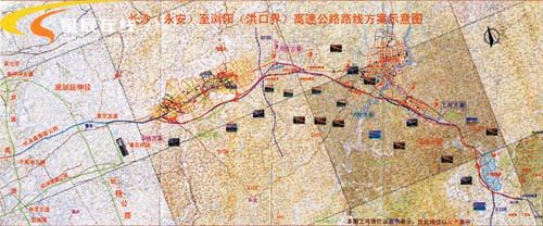 長瀏高速公路路線方案示意圖