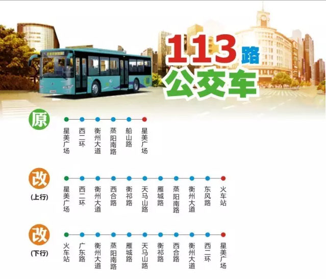 2016年6月衡陽12條公交線路調整