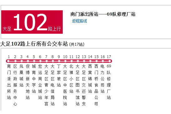 大足公交102路